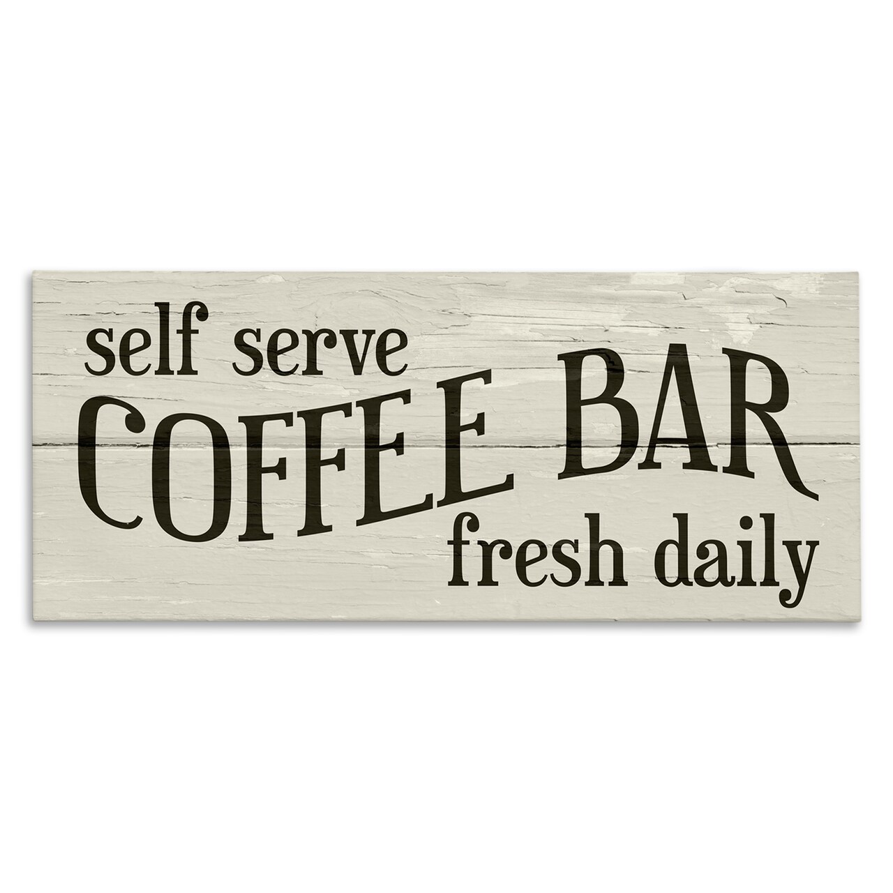 Stupell Industries Self Serve Coffee Bar Sign Rustic Plank Pattern Canvas Design By Daphne Polselli